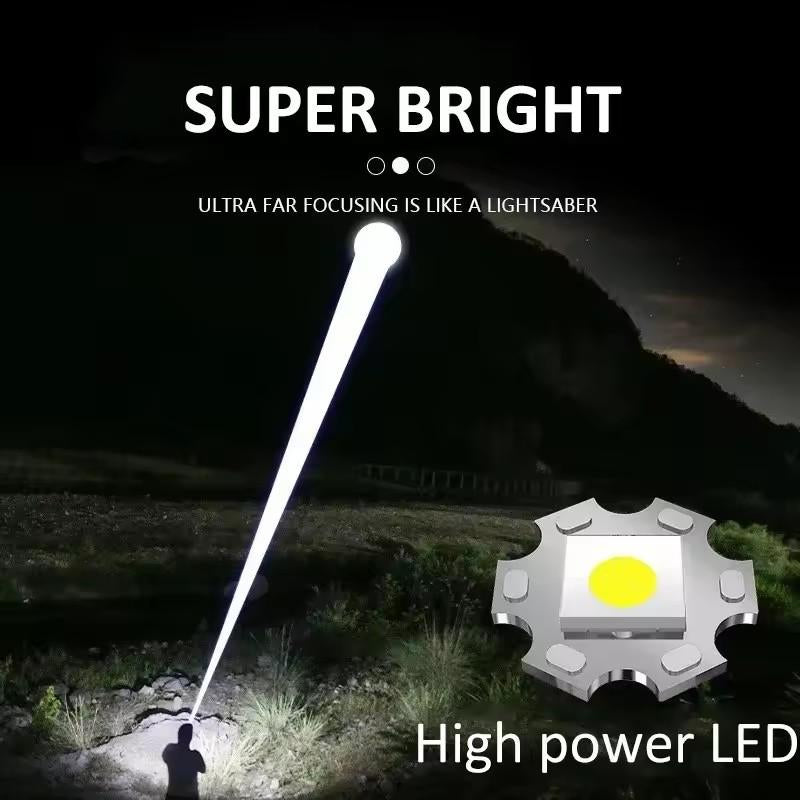 2-In-1 Strong Flashlight (Power Bank),Digital Display of Power,Rechargeable,Zoomable,X4Waterproof,Adjustable Brightness Flash Light for Outdoor,Emergency,Camping Accessories,Fishing Garden Lighting Night Security Garage Lighting