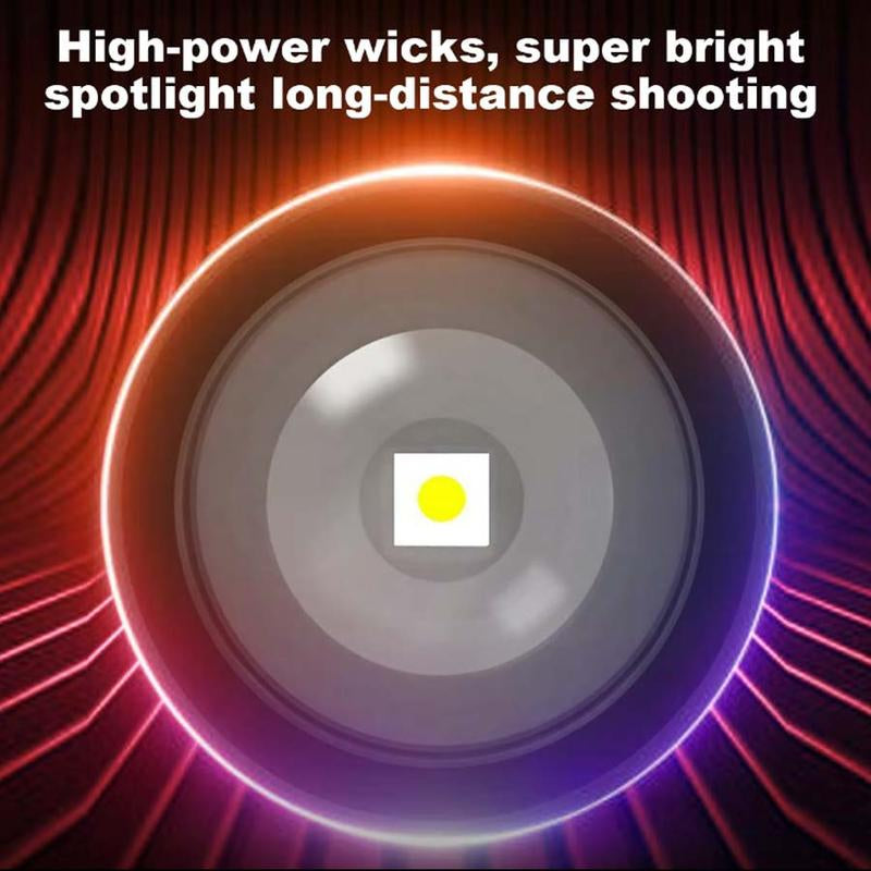 2-In-1 Strong Flashlight (Power Bank),Digital Display of Power,Rechargeable,Zoomable,X4Waterproof,Adjustable Brightness Flash Light for Outdoor,Emergency,Camping Accessories,Fishing Garden Lighting Night Security Garage Lighting