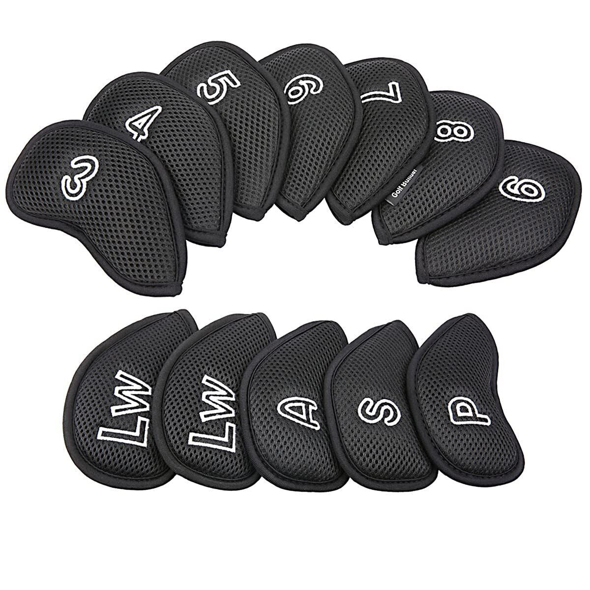Golf Builder 12Pcs/Pack Meshy Golf Iron Covers Set Golf Club Head Cover Fit Most